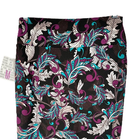 LuLaRoe Cassie Pencil Skirt Multicolor Paisley Print Stretch Fabric Size M - Picture 2 of 9